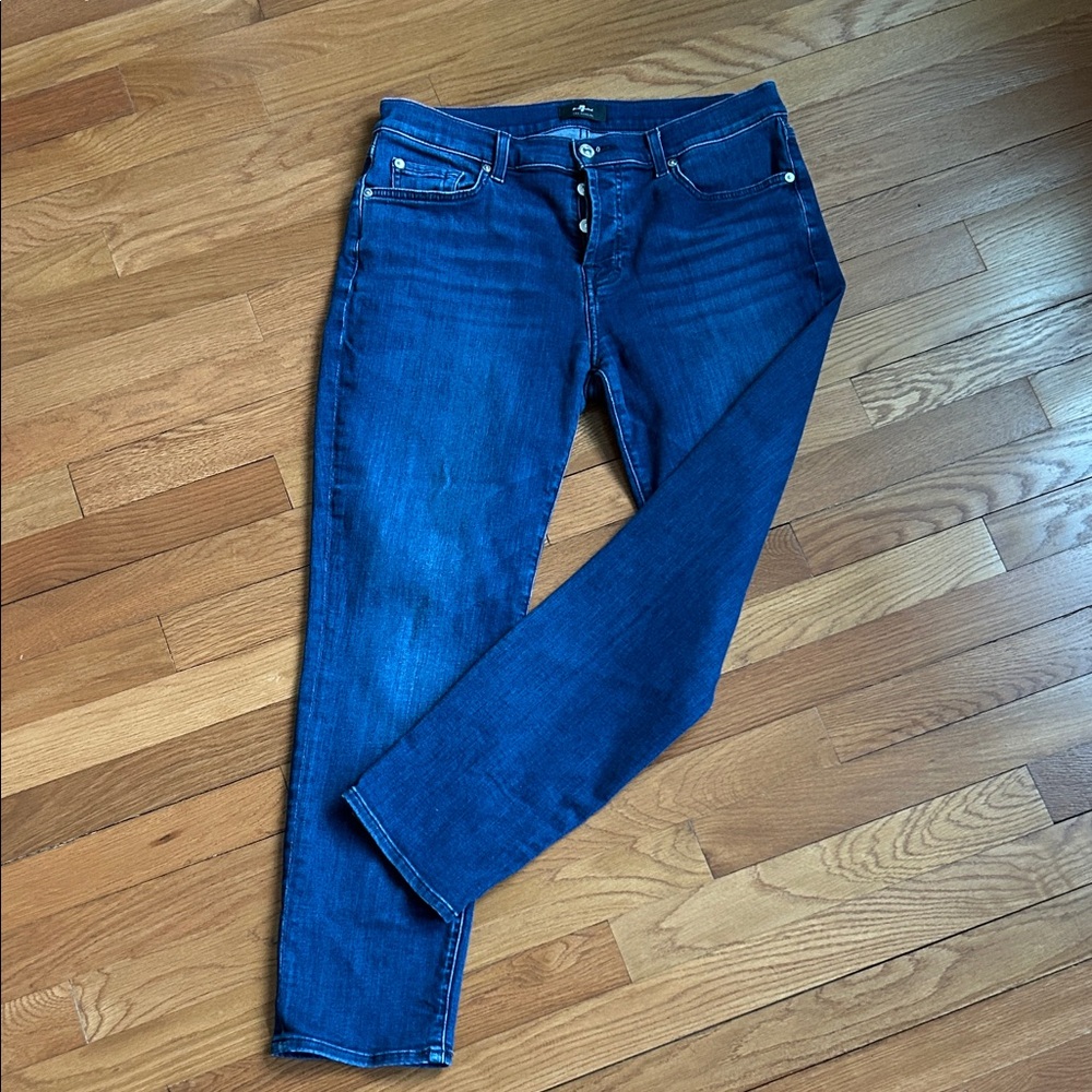 7 For All Mankind -Josefina straight leg dark wash - Picture 2 of 7